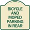 Signmission Bicycle and Moped Parking in Rear Heavy-Gauge Aluminum Architectural Sign, 18" x 18", TG-1818-24326 A-DES-TG-1818-24326 - alternate 1